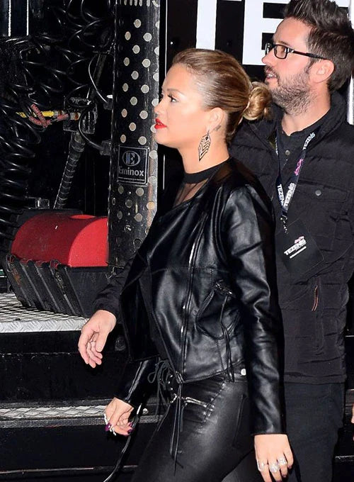 RITA ORA LEATHER JACKET STYLE # 3




