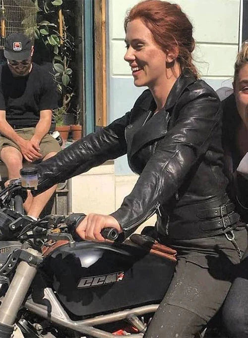 SCARLETT JOHANSSON BLACK WIDOW LEATHER JACKET