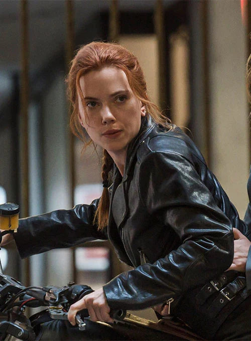 SCARLETT JOHANSSON BLACK WIDOW LEATHER JACKET