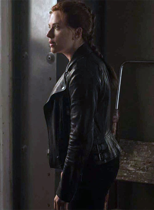 SCARLETT JOHANSSON BLACK WIDOW LEATHER JACKET