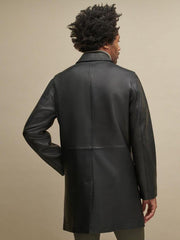 SUPREME BLACK LEATHER LONG COAT - Qawach Leather